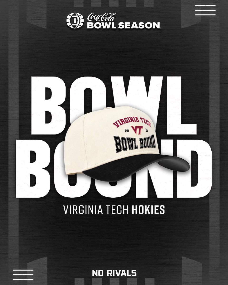 BowlSeason's tweet photo. GO HOKIES! 6️⃣ wins and Virginia Tech is officially #BowlBound! Next stop: Bowl Season. #Norivals #BowlSeason https://t.co/WZniKvZVbQ