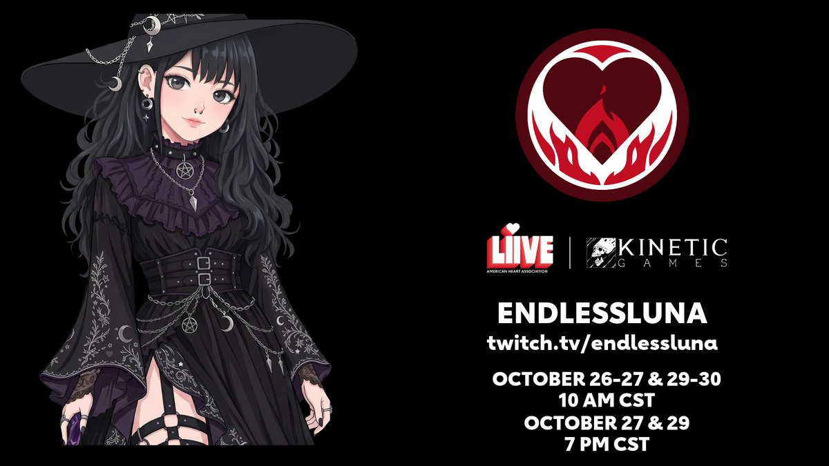 EndlessLuna_'s tweet photo. π»β€οΈ Oct 26β30, I'm playing #Phasmophobia for Ghost Hunts for Hearts, supporting the American Heart Association! π― Goal: $100
π No pressure to donateβshares help too!
π https://t.co/YPI8ZJnphn
#GhostHuntsForHearts #AmericanHeartAssociation #TwitchStreamer #Fundraising https://t.co/fzG9PirdLZ