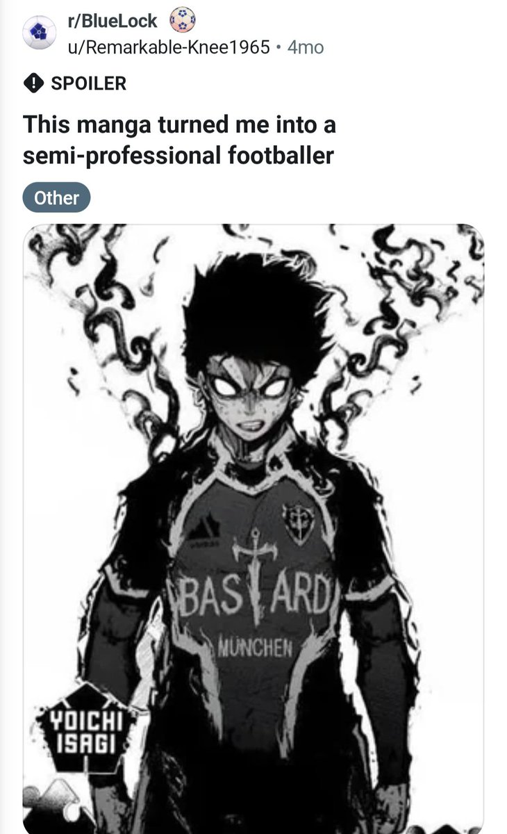 ramiyume's tweet photo. isagi isn't just influencing people within his own universe, he's out here changing the lives of some readers too (me included ofc) such a good read on reddit https://t.co/StNEBJLV0T