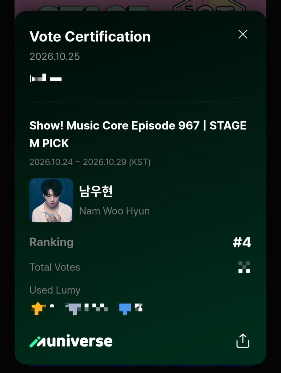 _luvwoohyun's tweet photo. Donโt forget to vote daily on muniverse โผ๏ธ to get him a trophy ๐
๐ณ๏ธ Vote #STAGEMPICK on Muniverse:
๐ https://t.co/cZeZ2i55ys
#๋จ์ฐํ #WOOHYUN #2X8 #DEVIL https://t.co/DclGQ1Je92