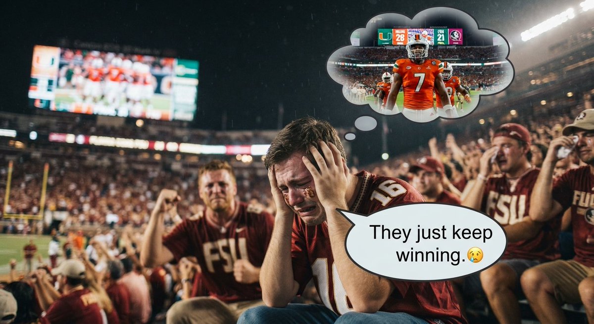 UribeHamilton's tweet photo. @SeminolePeej All FSU fans cant stop thinking about Miami https://t.co/kdT4RcwxWR