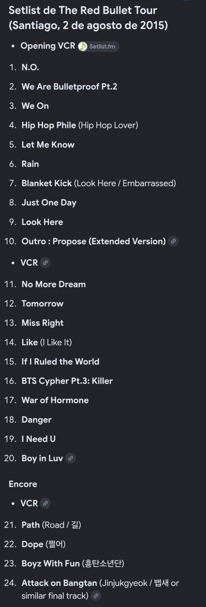 TaeculiaoxJavs_'s tweet photo. Kbras dejen de wear un ratito les comparto las setlist del 2015 y 2017 de los k en Chile mejor país de chile https://t.co/THZUbQffmv