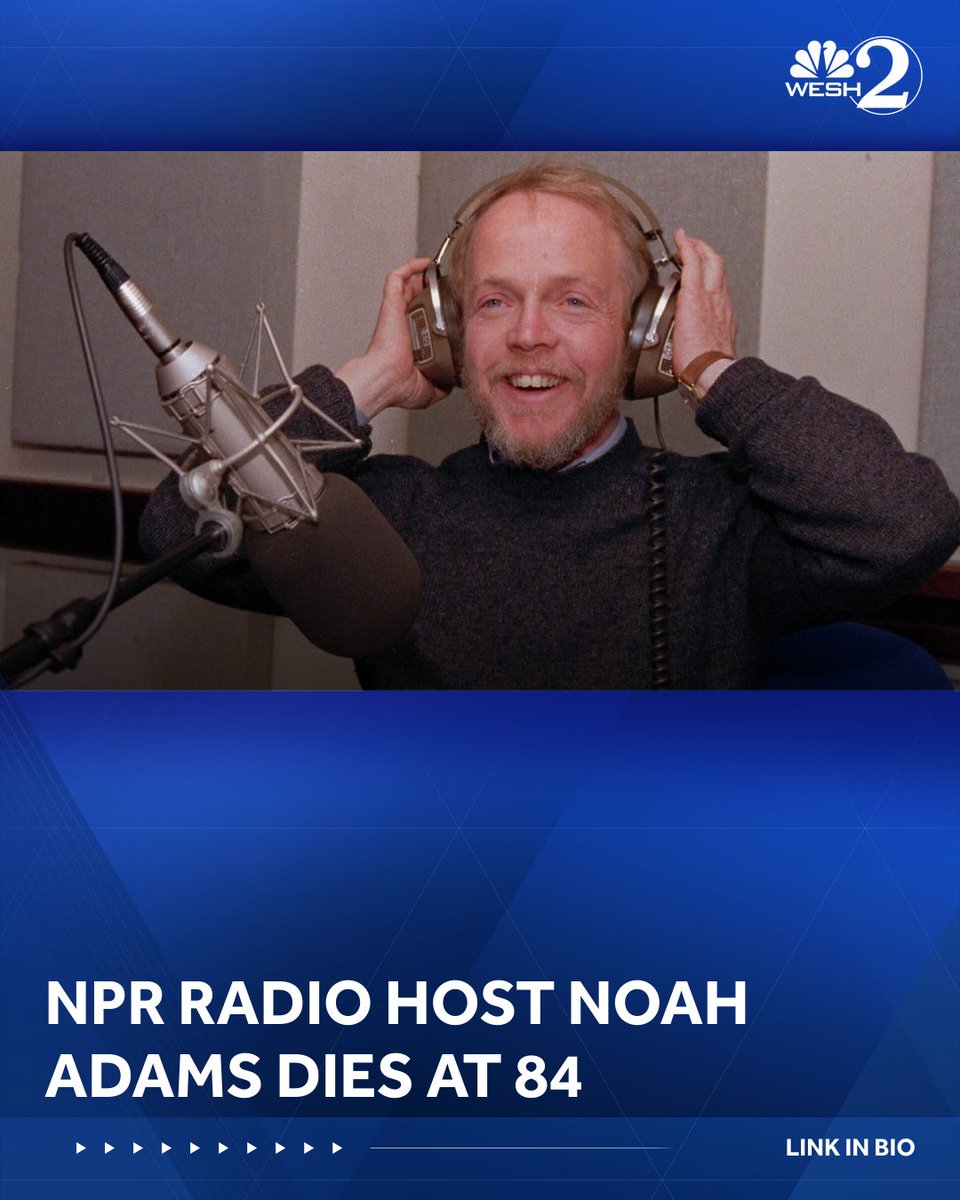 WESH's tweet photo. NPR radio host Noah Adams dies at 84 | LINK IN BIO https://t.co/RrEIdgZA9S