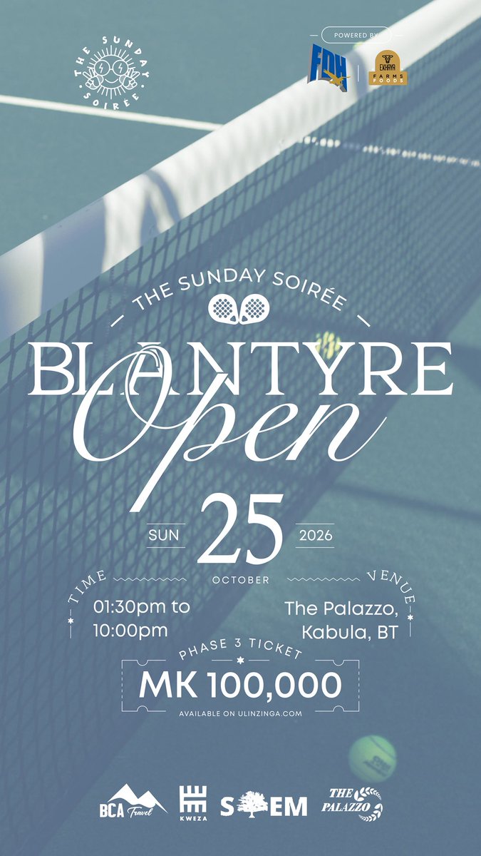 AlipoAndrewsII's tweet photo. HAPPY SUNDAY SOIRÉE: Blantyre Open!🤲🏾❤️🌊 https://t.co/yZpBBbjK85