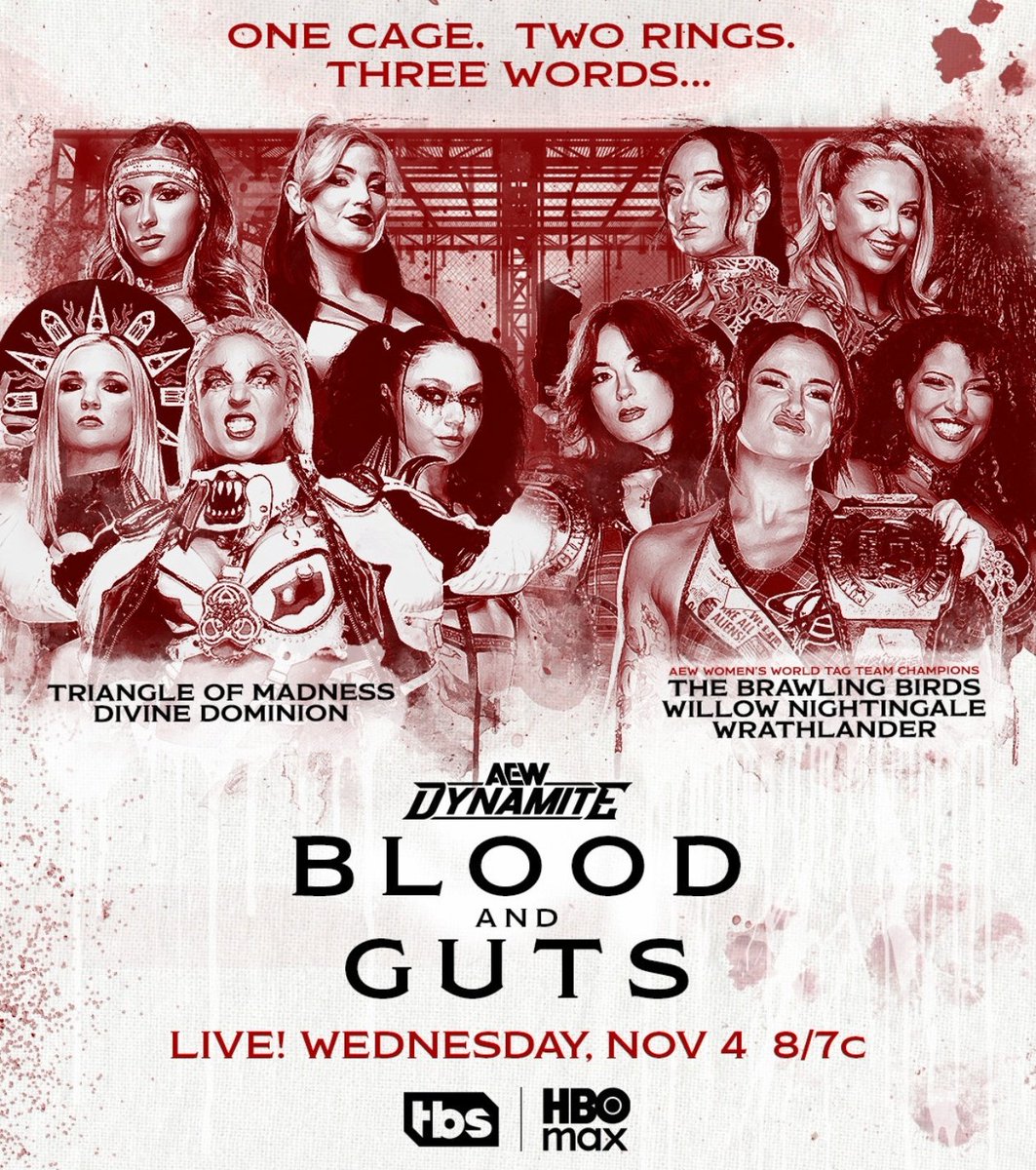 TheDrainmaker's tweet photo. 2026 WOMEN'S BLOOD &amp; GUTS. 🩸🔥
Triangle of Madness + Divine Dominion 
Brawling Birds + Willow Nightingale + WrathLander

5 ON 5. November 4. Jacksonville. https://t.co/myFm0oSjPT