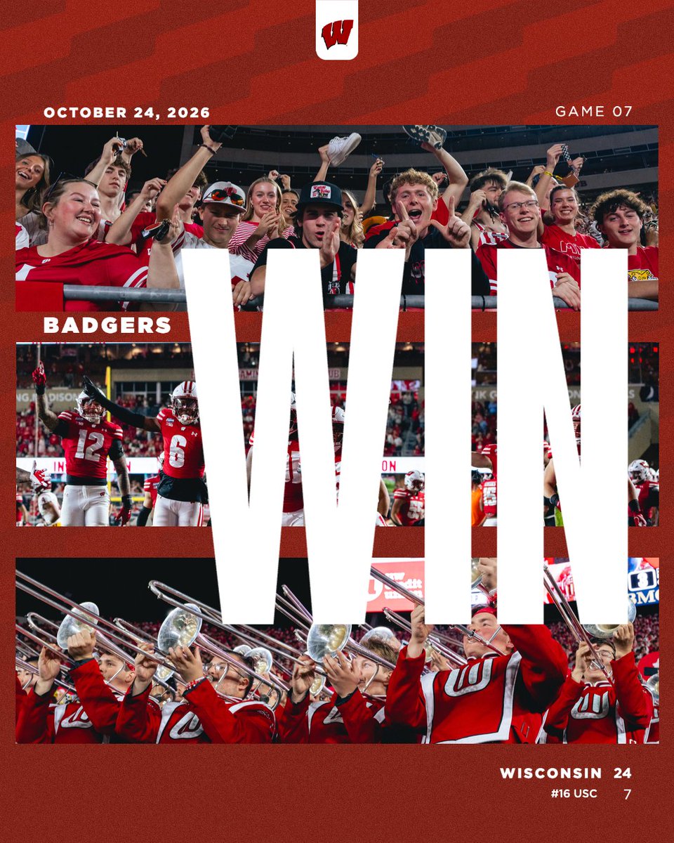 UWBadgers's tweet photo. Gritty ain't pretty (but it gets the job done).

#OnWisconsin x @BadgerFootball https://t.co/vwWBk9ftpa