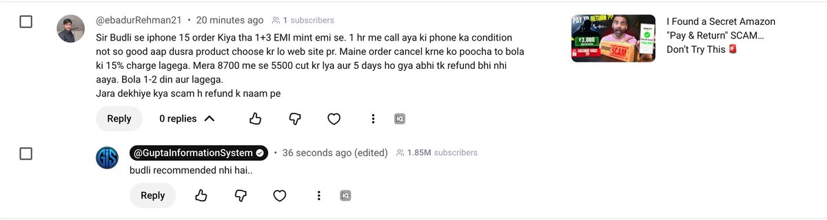 ParasmeSaurabh's tweet photo. Stay Away from such SCAM brands like @Budli_in for shopping refurbished products. I have received many comments recently.

First they take order then , say to customer that product is not available.

Then they deduct 15% in the name of product cancellation and refund. https://t.co/S5jLqUQe9G