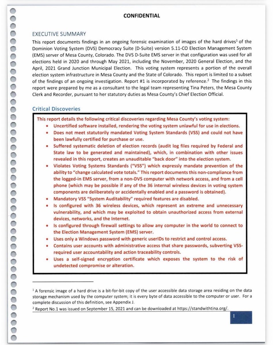 realtinapeters's tweet photo. In prep for my interview on CBS 60 Minutes tomorrow night, here are Mesa County reports  executive summaries so you KNOW why we HAD to preserve the election records pursuant to Federal law &amp;some of what the jury was NOT allowed to hear.  full reports at https://t.co/LxpvWrOrUg https://t.co/0ck7apazN0