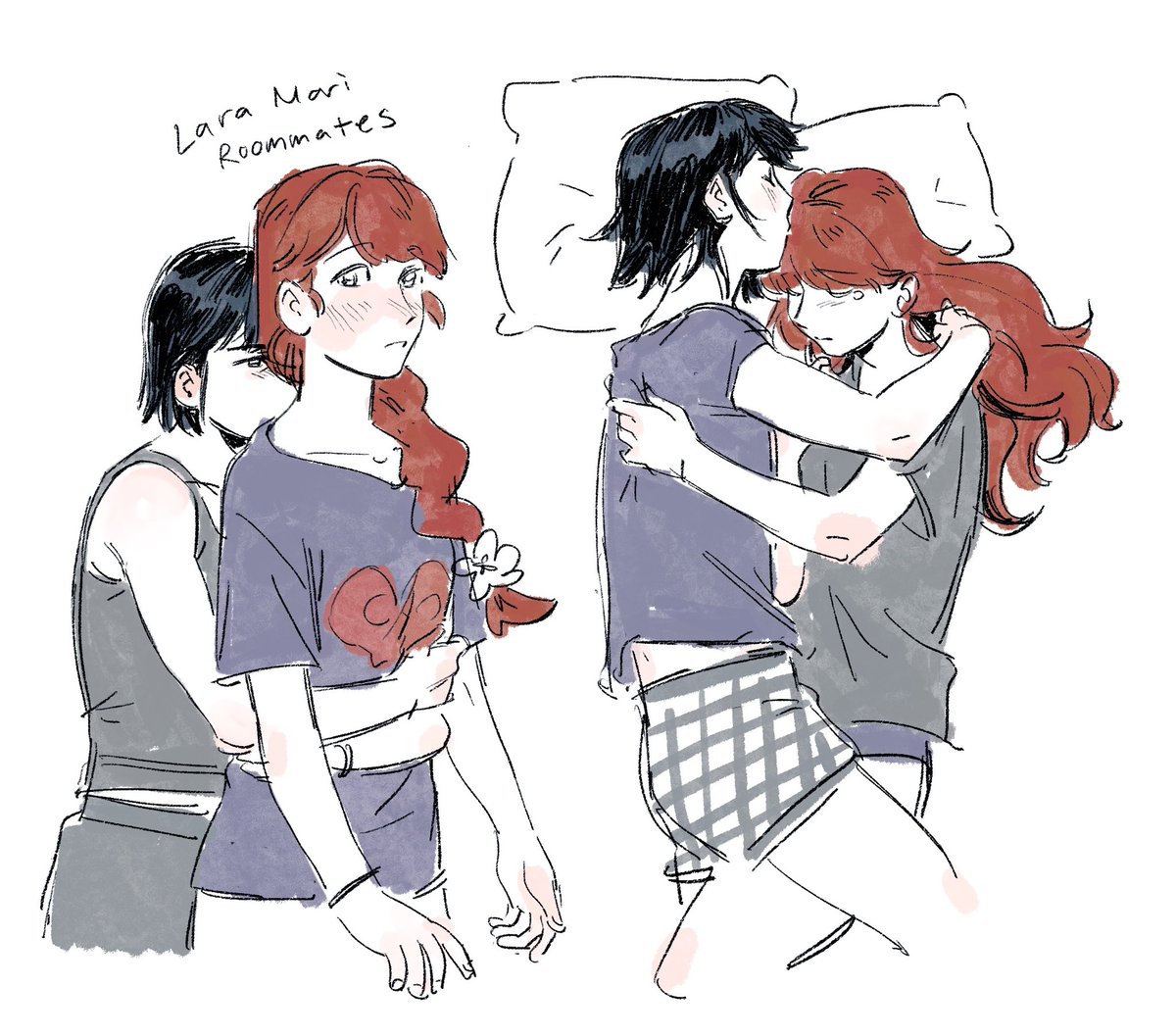 nykopoi's tweet photo. mari and lara when they have nightmares https://t.co/1laEt9sGjD