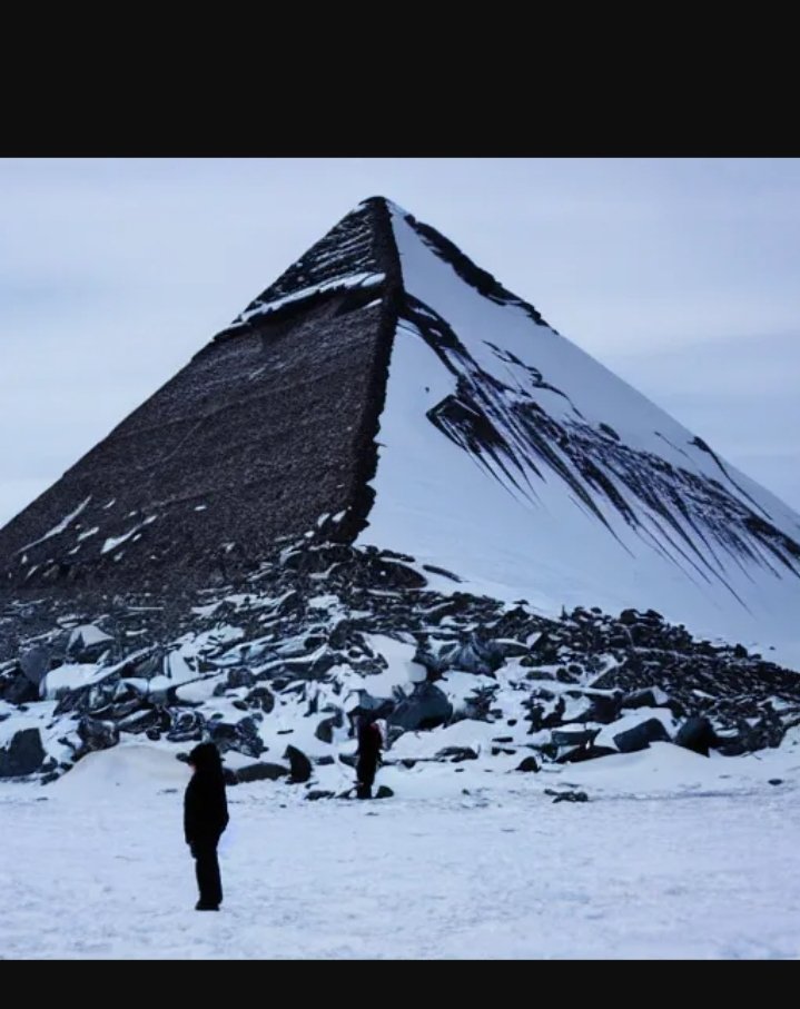 6Upside9's tweet photo. #artic So like I mentioned before... we did come from a Subterranean World. Everything is Waaayyy bigger under ground. Like King Kong type of World. And The evidence is the Captone from the Giza Pyramid and Black Shungite Pyramid in Antarctica. https://t.co/V813H0XFNi