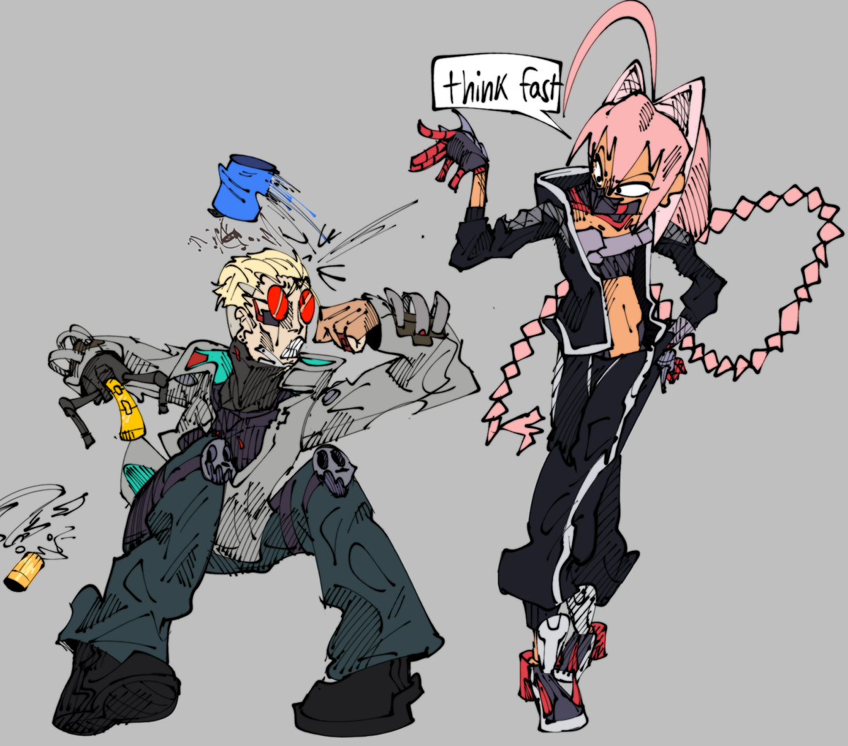 LaughedHoney's tweet photo. Drawings of Talia and Weak from #CyberpunkEdgerunners2 https://t.co/9MjrlnyCPY