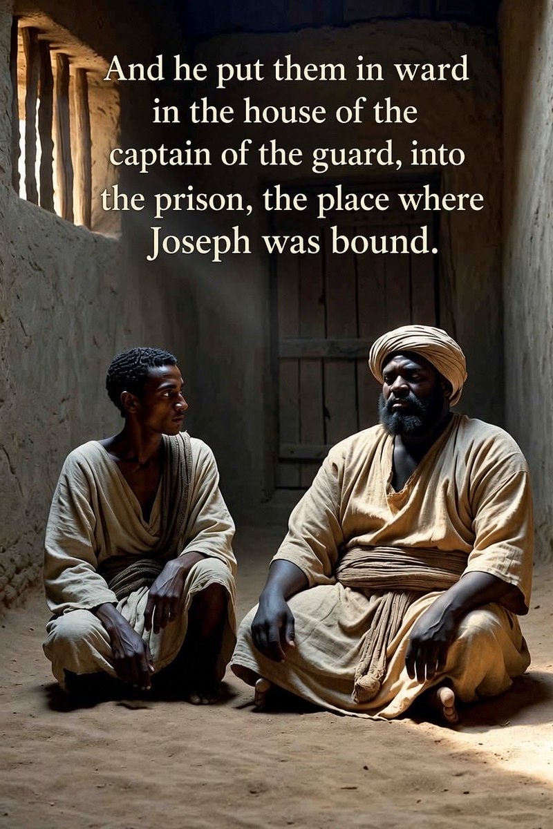 AlphaMarkOmega's tweet photo. One verse at a time, from Genesis to Revelation.

Genesis 40:3

Two prisoners arrive where Joseph is bound.

Share the Journey - Infinite ♾️ Truth.
#BibleArt #BibleVerse #ChristianArt #Scripture #AlphaMarkOmega

01176

Created with Grok | Crafted in Tradition &amp; Light ✨ https://t.co/m3jYX1qS9P