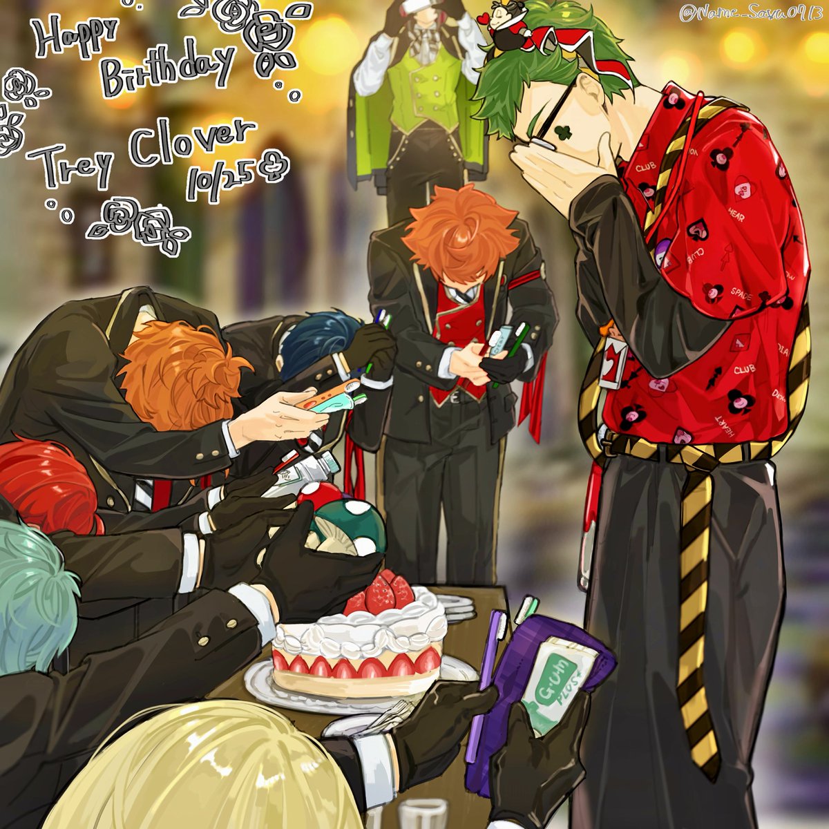 Name_Savu0713's tweet photo. #トレイ・クローバー生誕祭2026 
 #twstファンアート

ケーキを食べた後にみんなの歯を磨いてあげて🦷🪥
⚠️トレス https://t.co/U7MErgRQMN