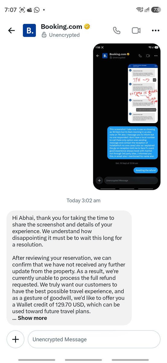 abhaiasokan's tweet photo. @MBonvoyAssist Check what @bookingcom is telling.@Marriott @MBonvoyAssist not responding to them. so its clear who is the problem here and who need to take action? https://t.co/N1Pwt1nkct