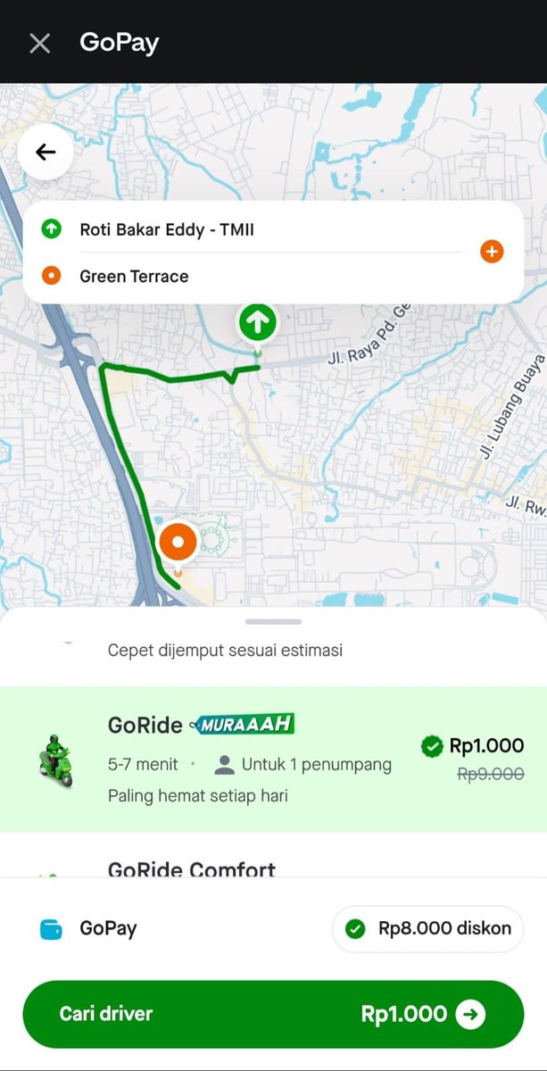 lovezmid's tweet photo. siapa yang baru tau kalau bisa pesen gojek di aplikasi gopay? nih gue baru banget nyobain dan harga Gojek DiGoPay 1000 Aja jadi lebih murah gaess https://t.co/MxKVeeW8jp