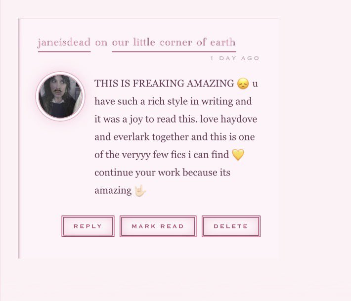 ctrldove's tweet photo. whoever left this comment under my fic your life shall be filled with nothing but miracles from here on out https://t.co/WBYs3br5Go