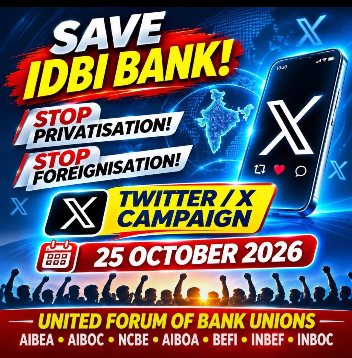 PhaniKu80640757's tweet photo. #StandWithIDBI 
@nsitharamanoffc 
@DFS_India 
@RBI 
@ChiefIba
@rashtrapatibhvn 
@PMOIndia @AIBOAOFFICIAL @ChVenkatachalam @SanjayKhan57362 @UdayaPochiraju https://t.co/ylcZSodlbc