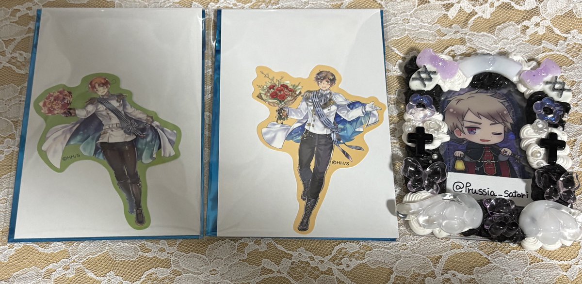 Prussia_satori's tweet photo. 【 交換 譲渡 】ヘタリア 原画展 ステッカー

譲）北伊.西
求）独または定価送料

郵送または28日池袋、ヘタミュソワレ30.31.1日にて手渡し可能
検索からでもお気軽にお声掛けください https://t.co/wueHUVNXNC