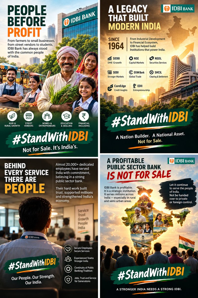 GaneshChou37045's tweet photo. A National Asset, A Public organisation 
Not for Sale.. Help to stop privatization..
#StandWithIDBI #IDBINotForSell #saveidbi #SaveIDBIBank #saveidbiemployees  #IDBINotForSale

@IdbiFor @AamAadmiParty @cpimspeak @FinMinIndia @INCIndia @RahulGandhi
@ZeeNews @ndtv @TimesNow . https://t.co/WYct1kH2Of