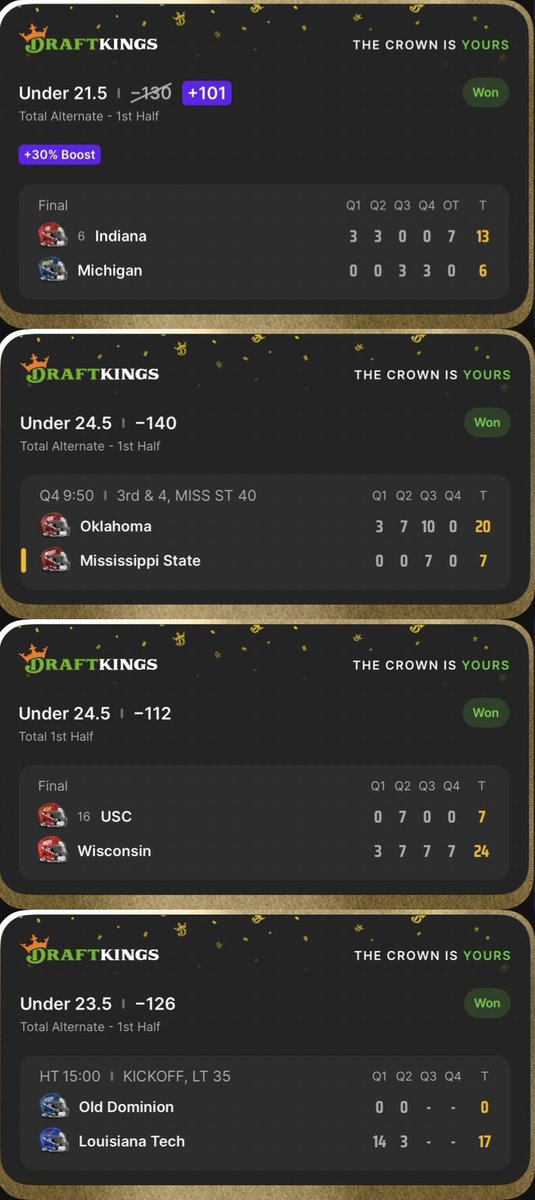 JBigsDFS's tweet photo. 4-1 on First Half Unders Today ✅

That was fun 🫡

Tap In ➡️ https://t.co/5JOHQrZ234 https://t.co/1qrDsTfjUu