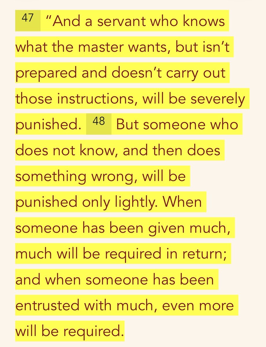 GaryCoby's tweet photo. We have studied His Word. We know what He wants. &amp; we have abundance on top.

Disobey now, with full knowledge and full hands… The sentence will match.

Luke 12:47-48 https://t.co/IDOtH7Zarl
