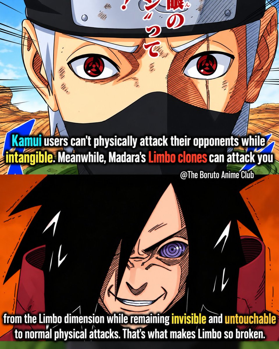 GhostSixPath's tweet photo. One of the most broken abilities for a reason. Normal physical attacks are useless against Limbo clones, and most characters in the series rely on physical attacks to fight. That makes them incredibly impossible to deal with. Just like Daemon’s invisible reflection ability, Limbo is ridiculously broken, but Madara can control how his clones attack you.