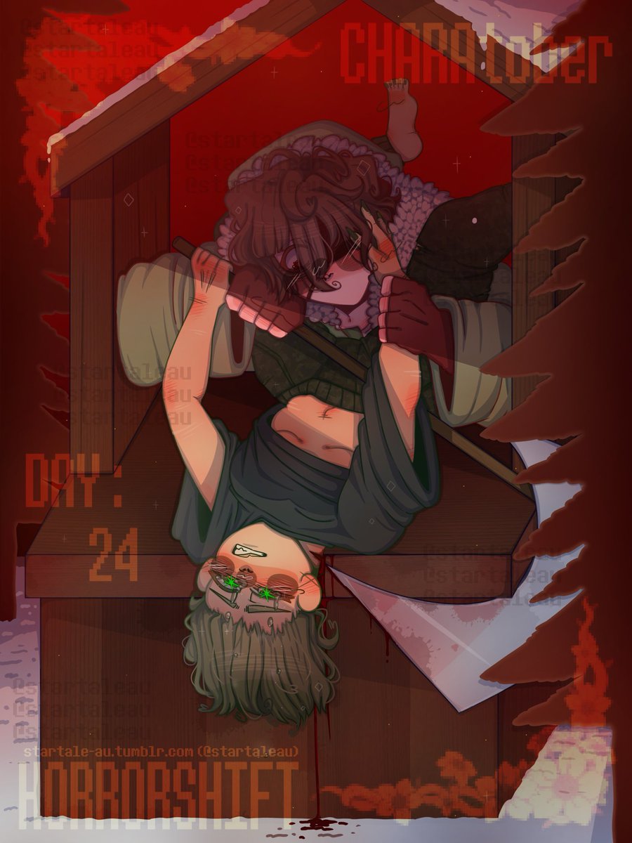 charasdogg's tweet photo. CHARAtober || DAY 24 :
“ HORRORSHIFT “ 

⏔⏔ ꒰ ᧔ෆ᧓ ꒱ ⏔⏔
* posting this at 11PM. i’m close to the deadline but i hope you can understand why, seeing the art LOL. putting my heart and soul into the last few. 💕💕💕 i love chara so much!
#chara #ocxcanon #selfship https://t.co/76O8WVwYgG