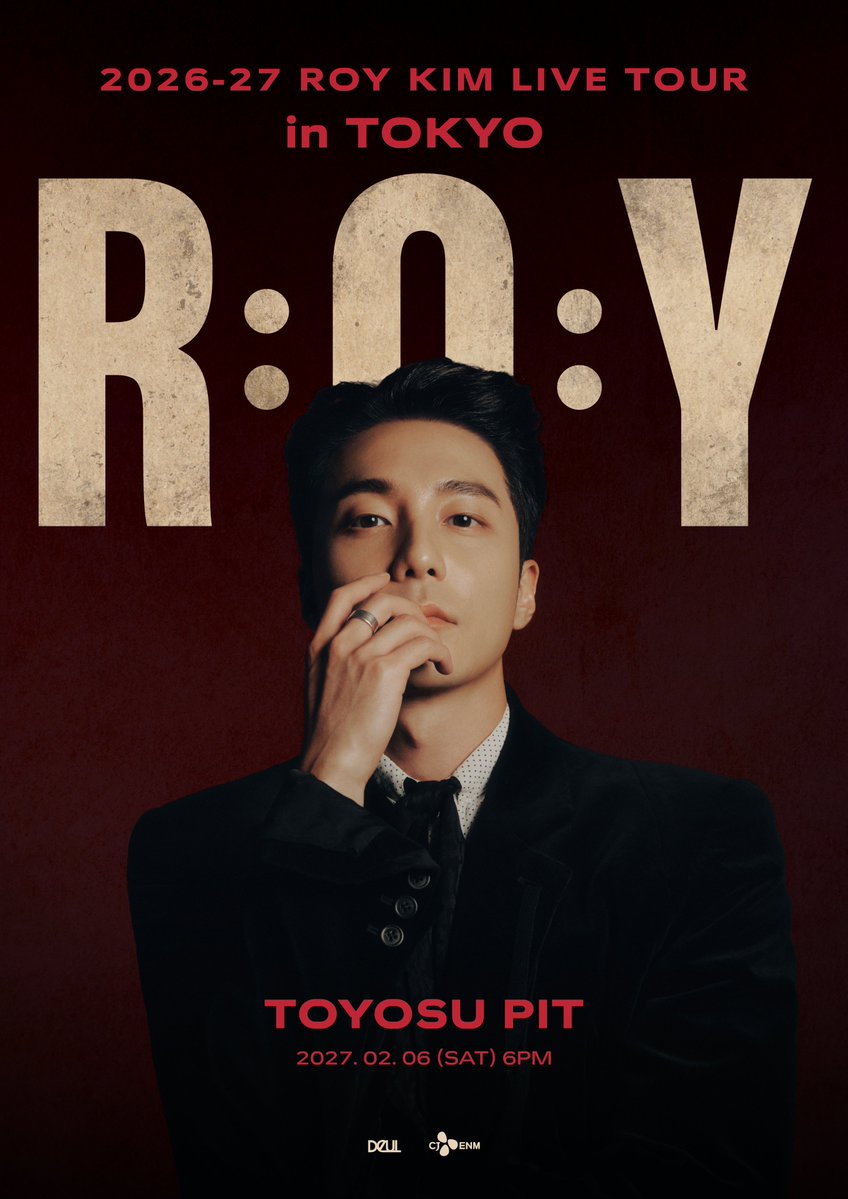official_roykim's tweet photo. [📢] 2026-27 ROY KIM LIVE TOUR [R:O:Y] in TOKYO PG 2차 선행 오픈 안내

📍公演日時：2027年2月6日（土)
📍開演時間：18:00
📍会場：TOYOSU PIT

【PG2次先行スケジュール】
📍 受付期間：10/26(月) 18:00 ~ 11/8(日) 23:59
📍 当落発表：11/10(火)
📍 入金期限：11/10(火) 18:00 ~ 11/15(日) 23:59
→ https://t.co/o7jQjaJyDY
📍チケット料金( 一般席) : 13,000円（税込）

※ 日本国外の居住者に向けたグローバル販売ページも同時にオープンします。
※ご入場時、別途ドリンク代（600円）が必要となります。

お問い合わせ：DISK GARAGE https://t.co/6SW3pUzPBH

📍注意事項
※別途プレイガイド手数料が発生いたします。
※3歳以上有料、3歳未満入場不可
※お1人様1公演につき4枚まで