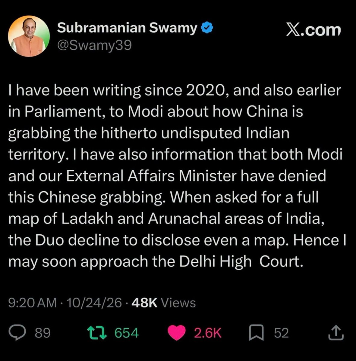 jaweedsyed7's tweet photo. We lose our territory under Modi govt #safeborder https://t.co/FHNdRmHoux