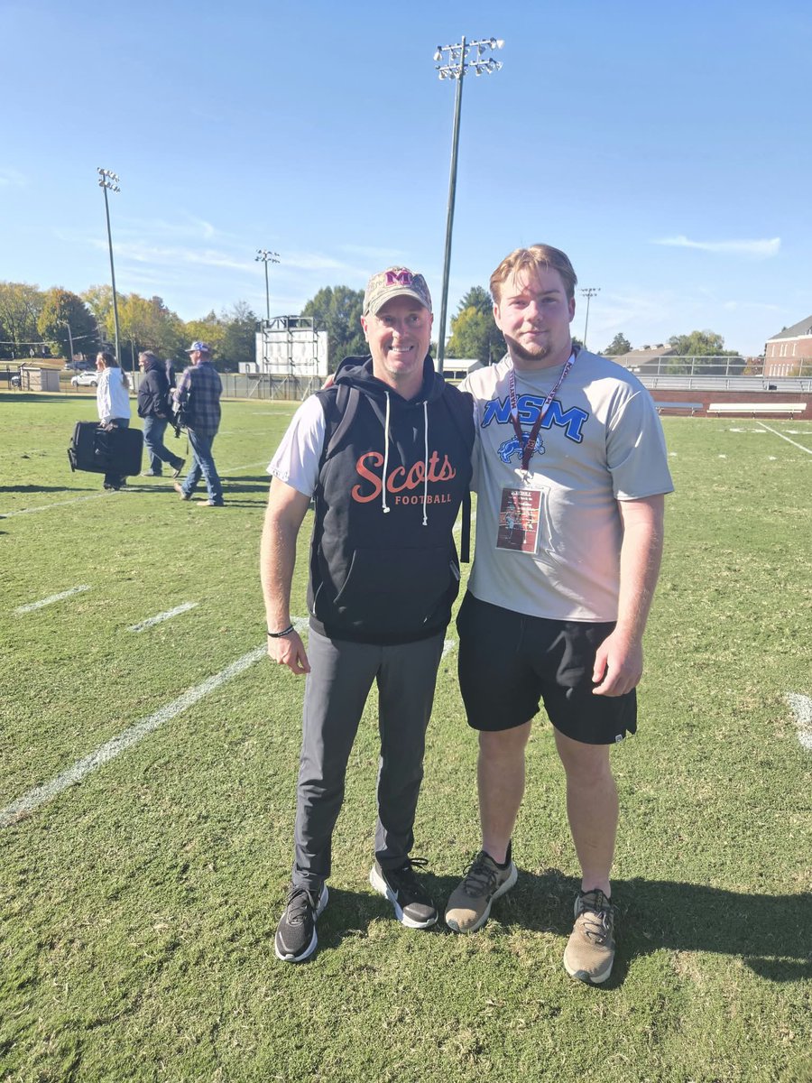 WyattStarkdk's tweet photo. Appreciate Maryville College for having me out today! Great experience and a great atmosphere go Scots!🏈🏈 https://t.co/055eotv8qB