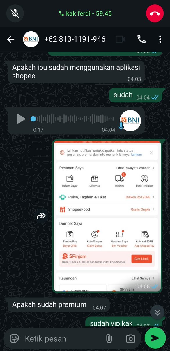 scrtrhs_1's tweet photo. aku baru kena tipu, awalnya aku salah tf ke dana, trus aku cari no wa nya BNI yg bisa di hubungi, aku panik jadi ga ngecek lagi no nya, dia minta kode otp, aku kasih lah, setelah ngasih aku baru sadar kalo ini seperti nya nipu, kembaliin uang aku jing, 2jt lebih itu tabungan aku https://t.co/mIC2Uf2cGK
