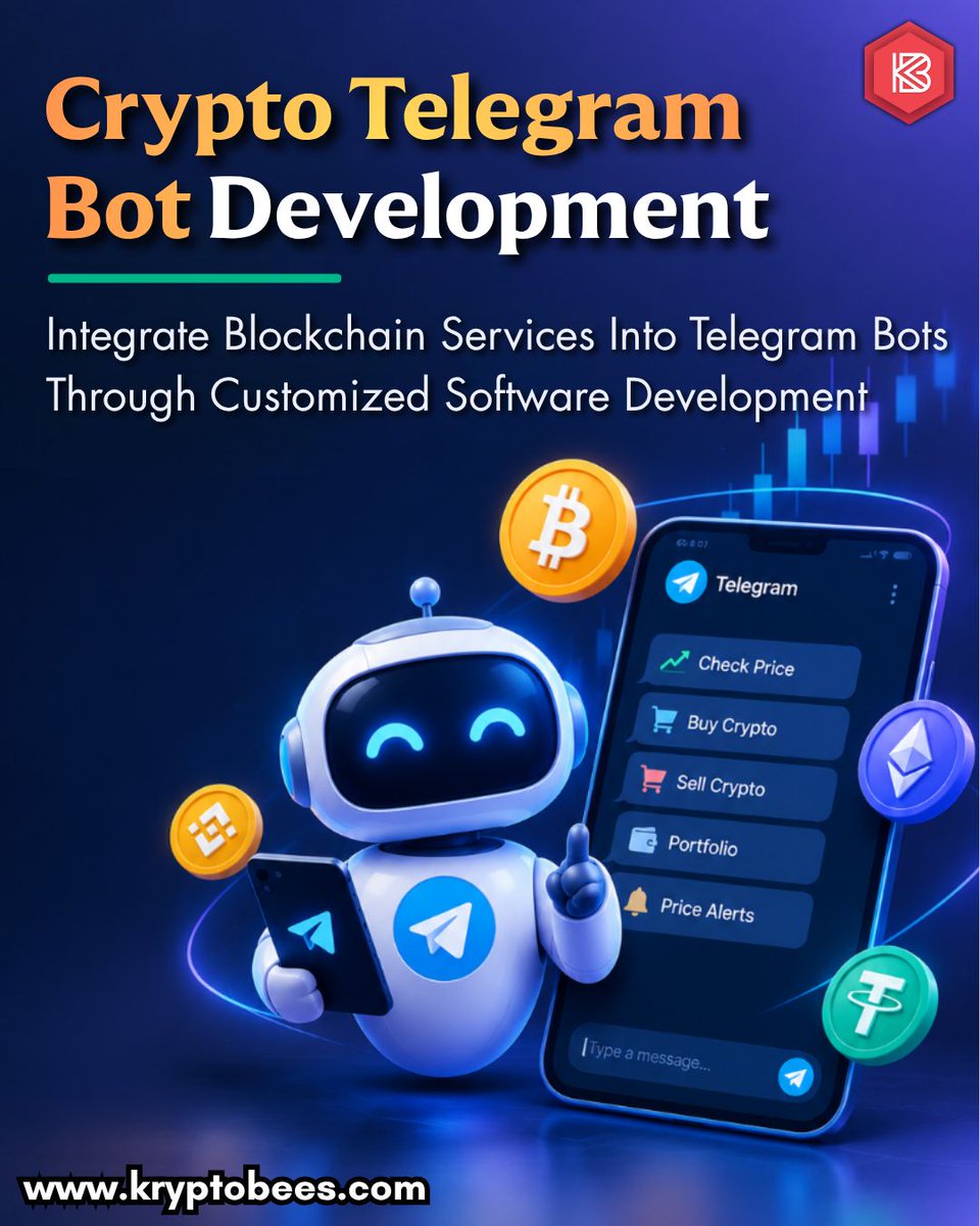 kryptobees's tweet photo. Build Telegram-based crypto solutions with reliable bot development and blockchain integration.
Visit us >> https://t.co/P0t7lYyOAX
#CryptoTelegramBot #TelegramBotDevelopment #CryptoDevelopment #Blockchain #USA #Singapore #UAE #UnitedKingdom #India #Canada #Australia https://t.co/vBXaERtn9P