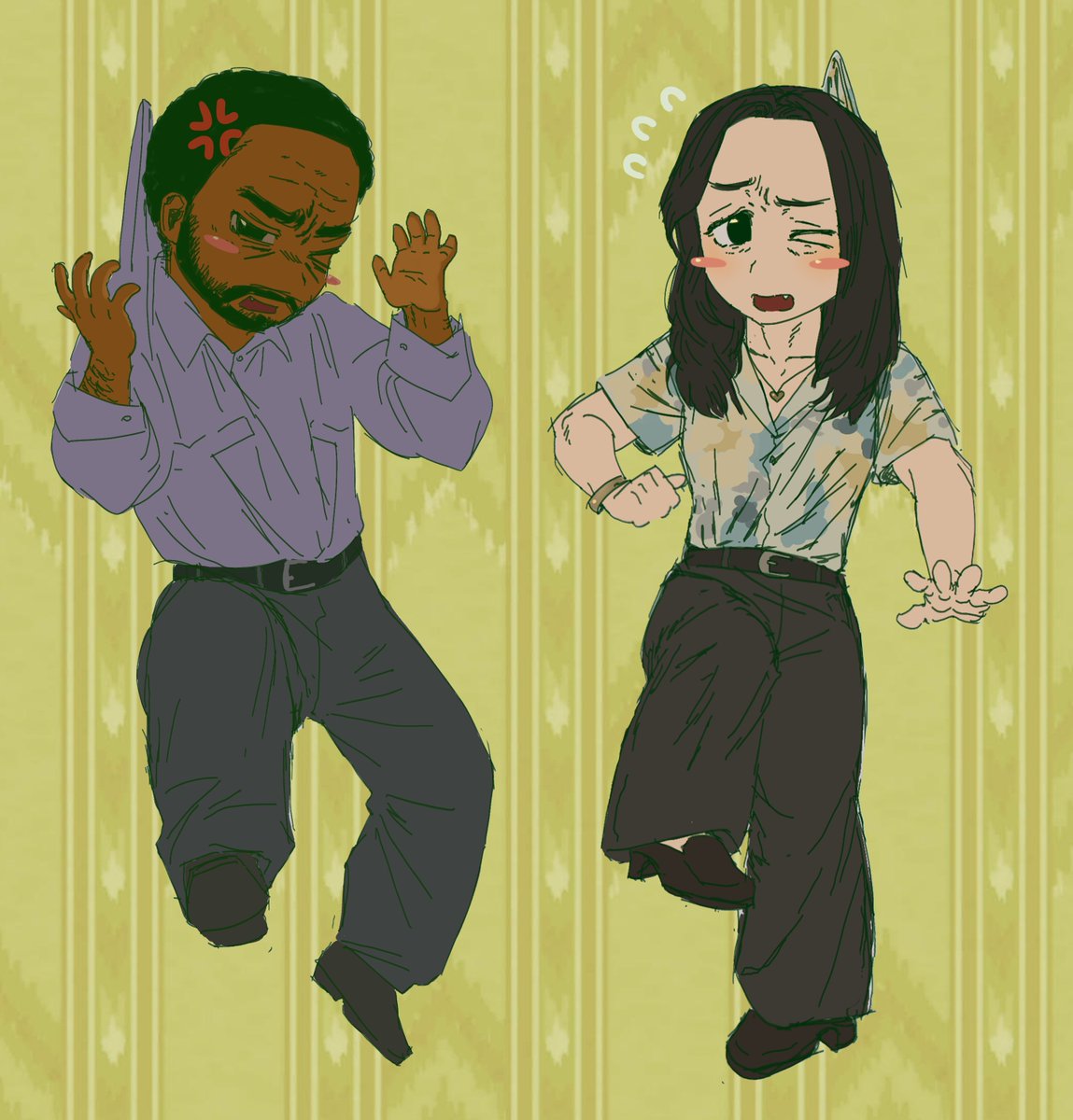silylittleguy's tweet photo. mary and clark keychain concepts side by side !!! \^o^/ i'll try to make a captain clark one as well, and maybe even a kat and bobby too 😁 https://t.co/W3xEkpHAya