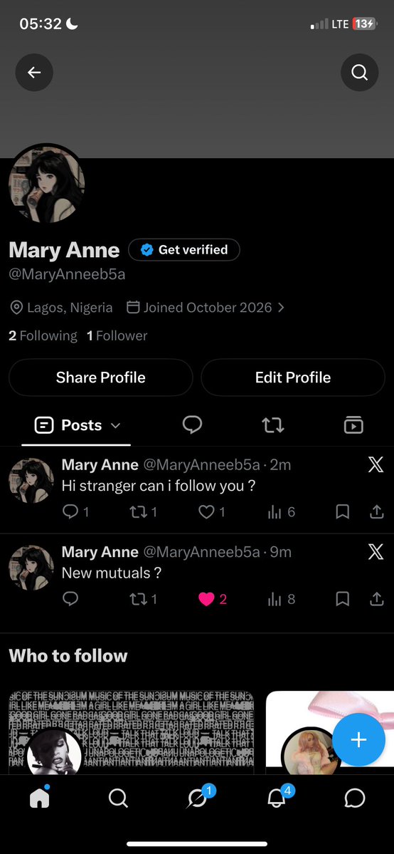 Leavemaryalone's tweet photo. I just got my first follower❤️❤️❤️❤️❤️❤️
Congratulations to me!!🎉🎉 https://t.co/8VJcSWKjVN