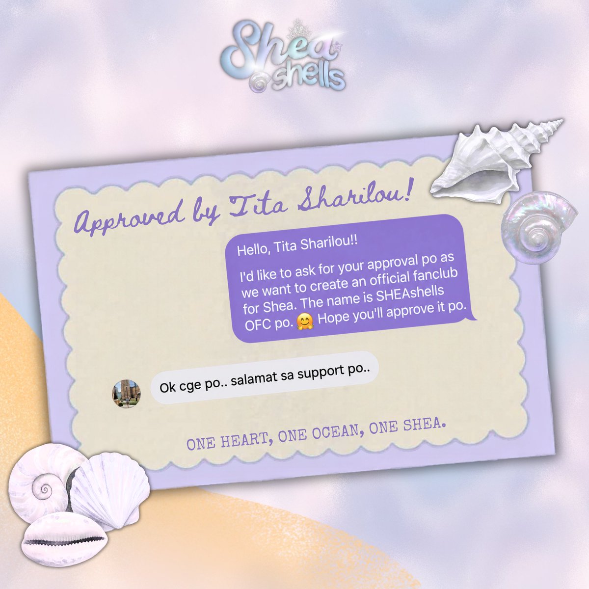 sheashellsofc's tweet photo. Prior to the official launch of SHEAshells OFC, we respectfully sought approval and recognition from Shea’s mom. We are grateful to share her response, which holds special meaning for us as we take this important step in establishing our fanclub. 🥰🐚

#SheaValerio https://t.co/N3ixNj8NjO