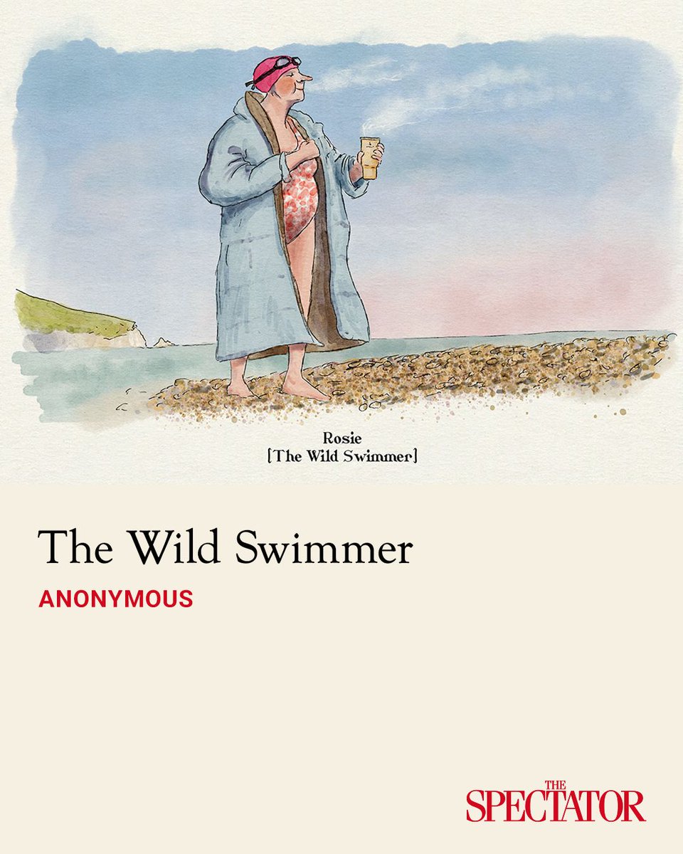 spectator's tweet photo. Rosie smiles when her nephew asks her if she's still swimming in the sea in October.  It is, in fact, when she starts enjoying it again.

July and August are all very well, but her spot behind the harbour wall fills up with holidaymakers, annexing the rock where she likes to change, having picnics and jumping into the sea with their children, as if they were swimming for fun.

✍️ Anonymous

Article | https://t.co/U4fRXQZlmV