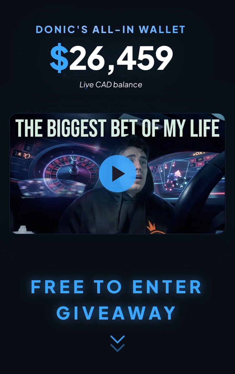 DonicLivee's tweet photo. In a few months, I’m putting my entire net worth on ONE bet.

If I win, I’m giving away 10%. If I lose, I’m giving away $10,000 anyway.

FREE entry 👇 https://t.co/94MUgcLG7S

🎁 $300 GIVEAWAY ON THIS POST 🎁

Like, RT + comment your prediction for the final all-in wallet balance.

$50 x 6 winners.
Winner drawn in 48 hours. 

Leave your @Razedcom username or USDC addy