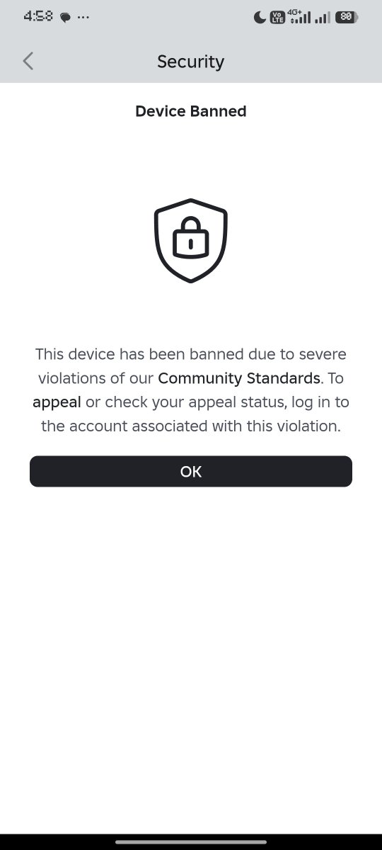 shoro652's tweet photo. @Roblox And my device was also effected by the termination my device was banned I wasn't able to play Roblox on another account or neither could create a new account basically https://t.co/gSuaXJdCPd