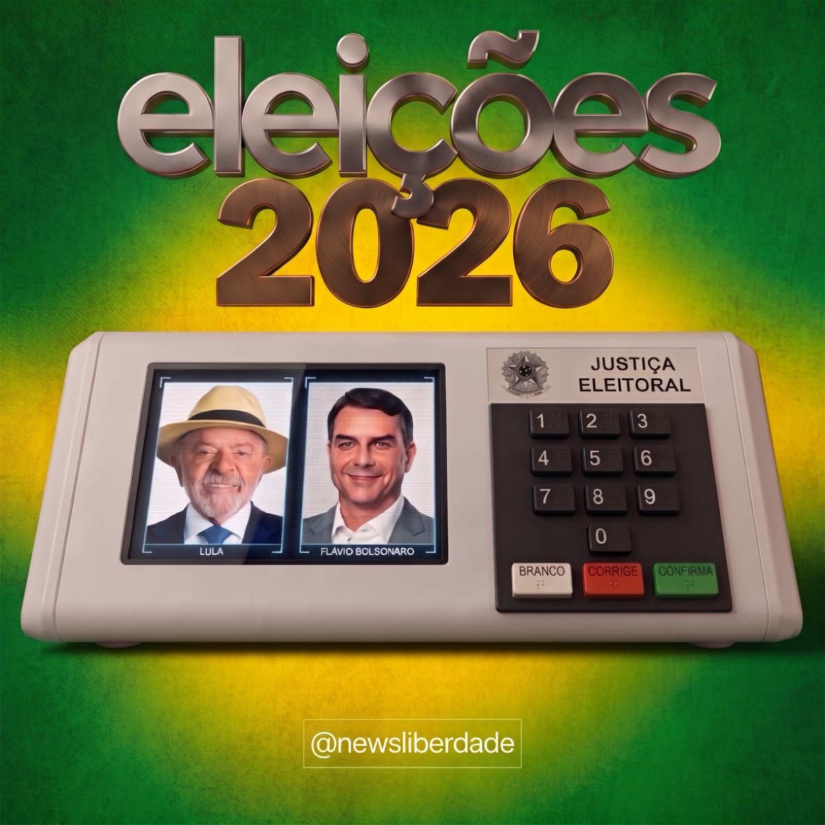 NewsLiberdade's tweet photo. 🚨URGENTE - Flávio Bolsonaro vence as eleições presidenciais no Japão

🔵 Flávio Bolsonaro: 80,08% (28.538 votos)
🔴 Lula: 19,92% (7.098 votos) https://t.co/vBGNOpmoIo