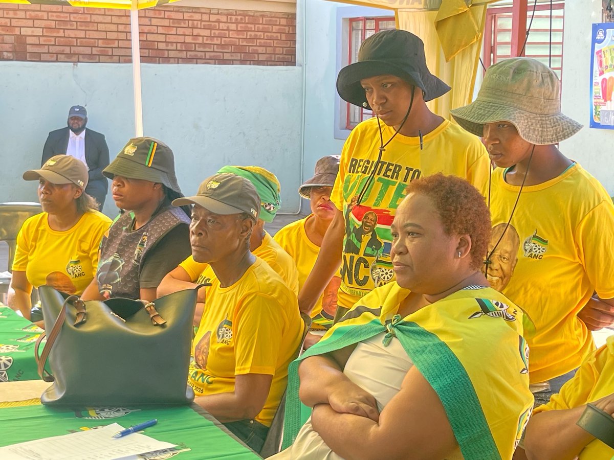 MYANC's tweet photo. ANC NEC Member Cde Mmapaseka Steve Letsike leads a Volunteer Assembly in Ward 51, Atteridgeville, as part of the Sunday programme, reinforcing key campaign activities and dry-run preparations ahead of the 4 November Local Government Elections.

#VoteANC2026
#LetsBuildBetterCommunities