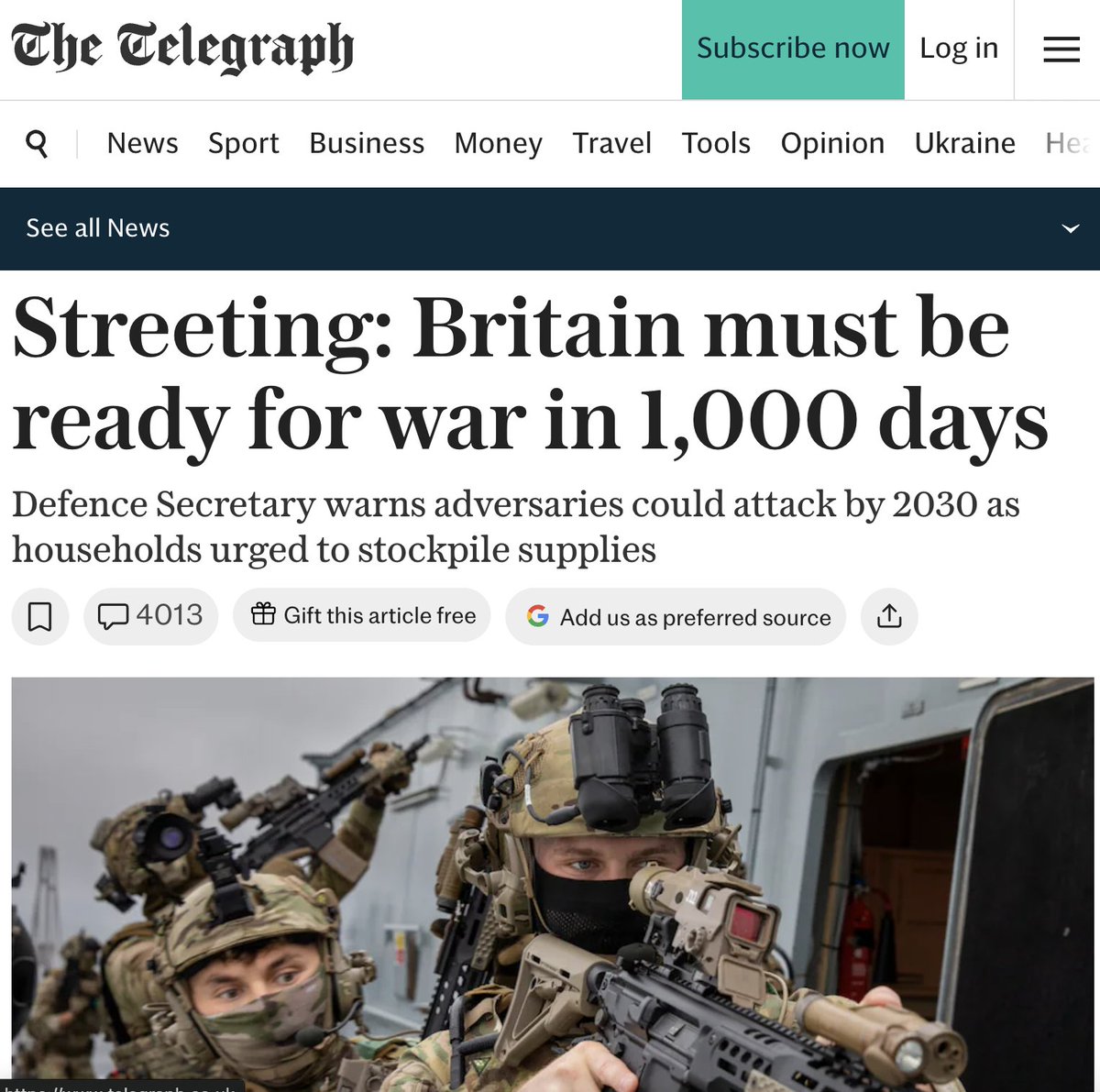 TheTinMenBlog's tweet photo. Yup.

Generations of sneering "we don't need men" and "the future is female", evaporates in the most terrifying way imaginable, as the young men whose soul we've chipped away at for decades, are needed as meat shields. 

(no hard feelings against Wes, IMO he's done a lot for men) https://t.co/HoTlza0EfJ
