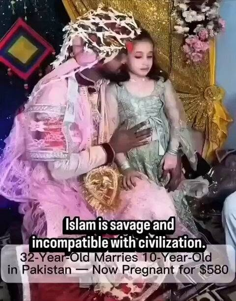 OzOasis's tweet photo. Islam is not a religion it is a club for pedophiles https://t.co/d6gbCAYtyd