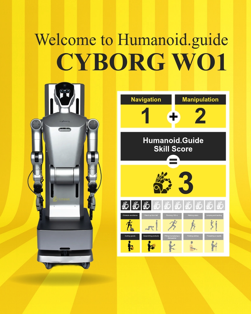 Humanoidguide's tweet photo. At $60,000, Cyborg Robotics’ CYBORG WO1 pairs 53 DoF with a 15 kg two-arm payload for hazardous-site inspection and industrial handling. https://t.co/sIcb5MWaav #HumanoidRobotics #AI #EmbodiedAI https://t.co/NPsSfRi4wa