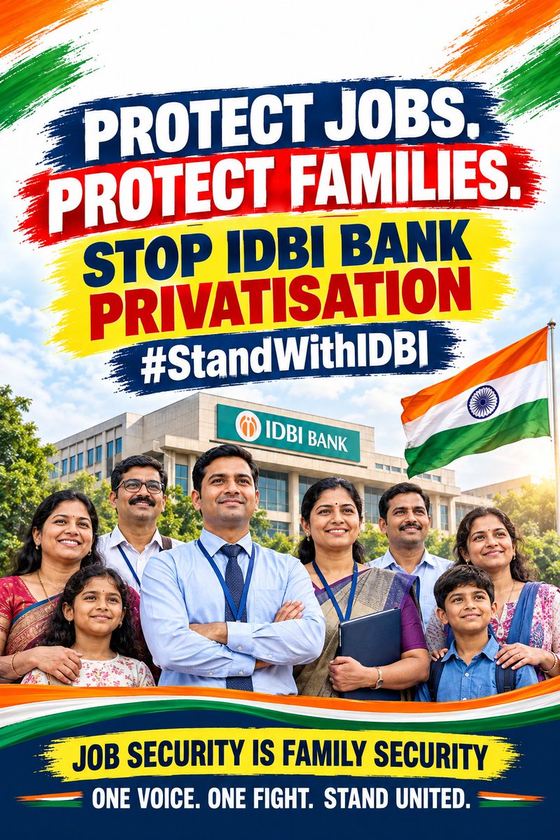 Ashasindhu's tweet photo. Our Jobs Are Not for Sale. Our Families Are Not Collateral.
#StandWithIDBI https://t.co/QryrF7ywj3
