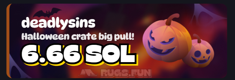 RugsDotFunX's tweet photo. Looks like Deadlysins got a sweet Halloween treat 🎃 https://t.co/y9Ua0dhZ8H