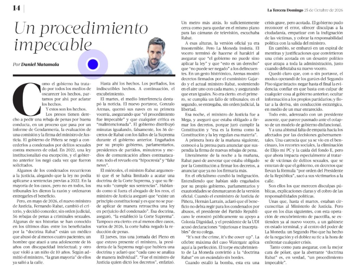 Divididos_Sumo's tweet photo. Daniel Matamala barre el piso con José Kast y sus ineptos Ministros luego de dejar en libertad a Pedófilos y Abusadores sexuales.
"Tenemos un Presidente ausente, que parece pasmado ante el colapso de un Gobierno disfuncional e incompetente".
#KastLaGranEstafa
#MesaCentral https://t.co/wbRzsUcZQi