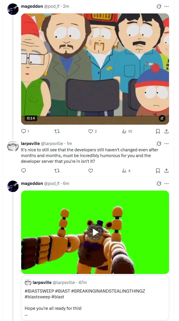 larpsville's tweet photo. We as a group try to make it so that our document is made in respectful criticism as we want to see the team's behavior change, however... Some people are too blind to see that. https://t.co/KSsd9CwfOV