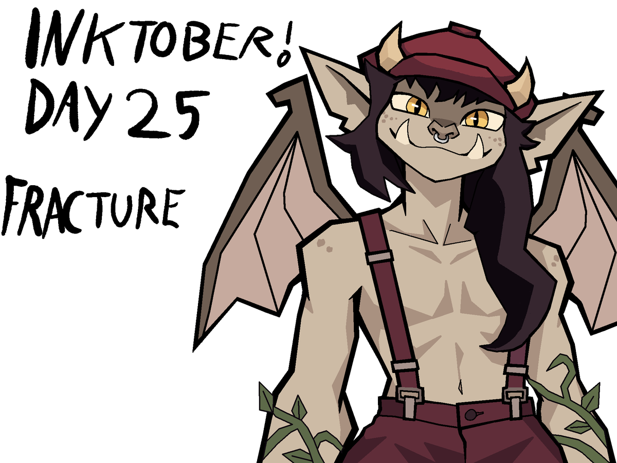 Poppy2XKO's tweet photo. Day 25 is fracture which makes me think of stone which makes me think of gargoyles which gives me a stretched excuse to draw Ivy from #Deadlock!

My appreciation for this sweetheart transcends my lack of skill at the game 😅

#inktober #Inktober2026 #fanart #deadlockfanart https://t.co/ybP653jMxX