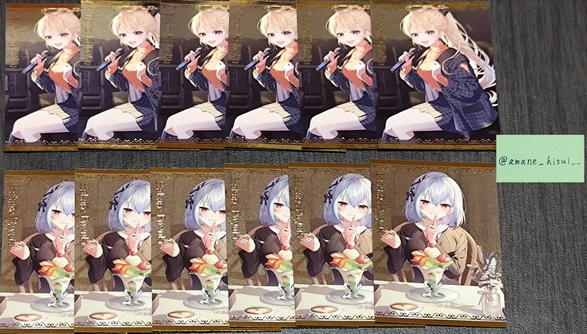 amane_hisui__'s tweet photo. 【交換】にじさんじ ボイスビジュアルカード2026年10月

譲：画像1枚目と２枚目

求：画像3枚目

画像に載っていませんが
1枚目上段3枚追加、
2枚目上段2枚追加在庫あり。

郵送のみ
お気軽にお声がけください🙇🏻‍♀️
交換が決まったものにはマークをつけリプに最新版として貼り付けるので確認お願いします https://t.co/UuXKN9WSs5