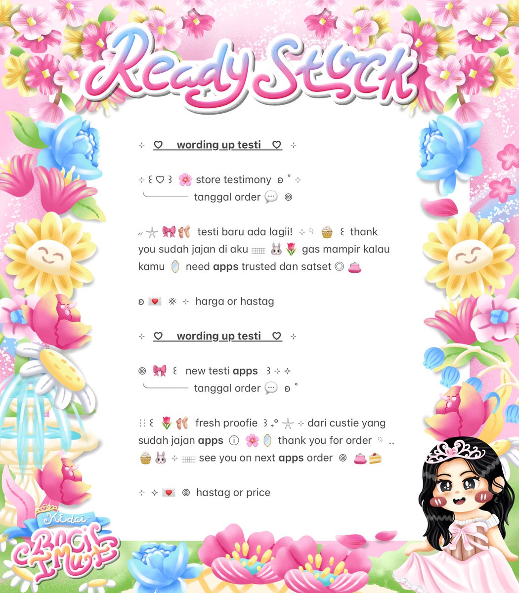 umbqi's tweet photo. ⠀
◎⠀..⠀🍰🎀  ꒰  help RT? thank you ꕤ 🐰 ˚

𓈄᳸   hew—o sobat imut 🍀🥣 ♡ 𓂋 kath bawain ready stock ☀️ ⊹  ✩ wording up testi  🌸 bisa kamu dengan harga 5.500 ʚ  👛🍦  𓇼 ֯    dm for take  🍭 ⑅ grab yours 🥛 ♡ ！

⊹ 🌱🍮 . . #zonauang ♡
⠀ https://t.co/Ejlk8jo9U1